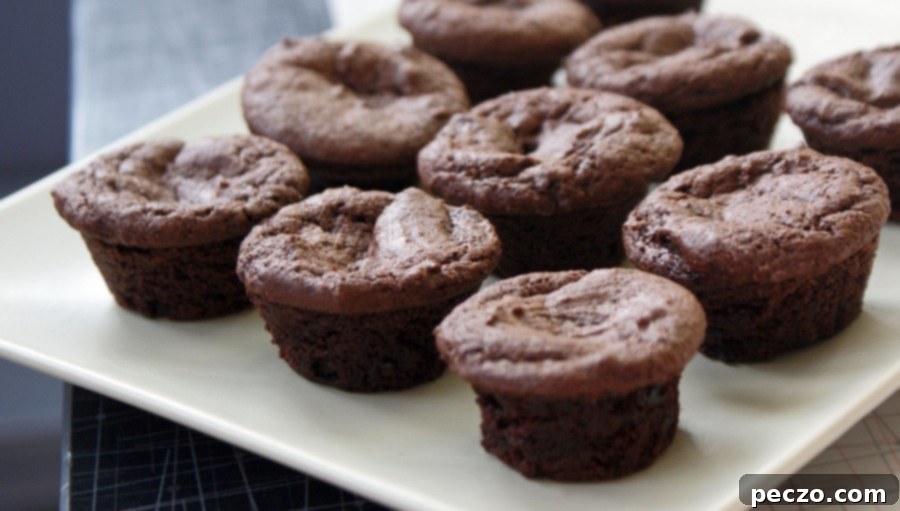Delicious Two-Bite Brownies on a serving platter
