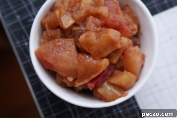 Stewed apples served with granola and yogurt