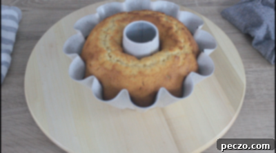 Baked honey cake in pan