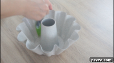 Greasing a Bundt cake pan